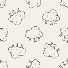 plant doodle seamless pattern background N42