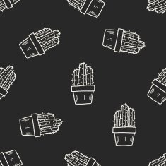 plant doodle seamless pattern background N76