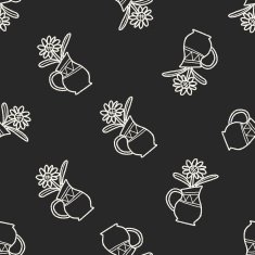 plant doodle seamless pattern background N78