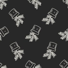 plant doodle seamless pattern background N81