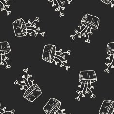 plant doodle seamless pattern background N88