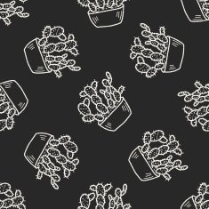 plant doodle seamless pattern background N89