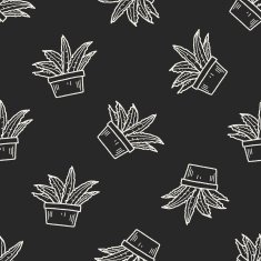 plant doodle seamless pattern background N92