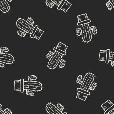 plant doodle seamless pattern background N95