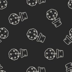 plant doodle seamless pattern background N97