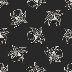 plant doodle seamless pattern background N98