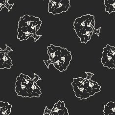 plant doodle seamless pattern background N99