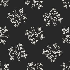 plant doodle seamless pattern background N103