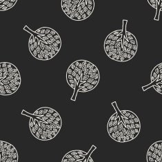 plant doodle seamless pattern background N105