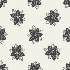 poinsettia doodle seamless pattern background