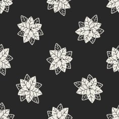 poinsettia doodle seamless pattern background N3