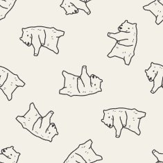 polar bear doodle seamless pattern background N2