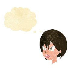 Cartoon Annoyed Woman With Thought Bubble N9