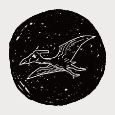 Pterodactyl dinosaur doodle N10
