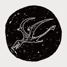 Pterodactyl dinosaur doodle N11