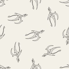Pterodactyl dinosaur doodle seamless pattern background