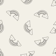 rainbow doodle seamless pattern background