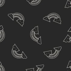 rainbow doodle seamless pattern background N2