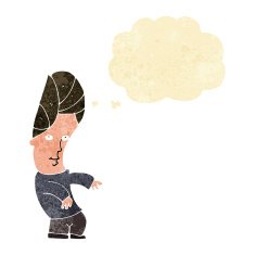 cartoon man with no worries thought bubble N2