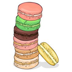 Vector Cartoon Color Macarons