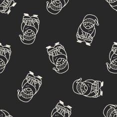 Santa Claus doodle seamless pattern background N3