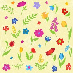 Beautiful seamless pattern with spring flowers