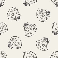 Shell doodle seamless pattern background N3 free image download