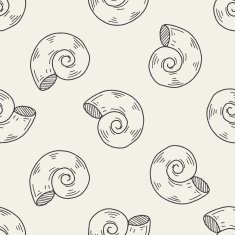 Shell doodle seamless pattern background N4
