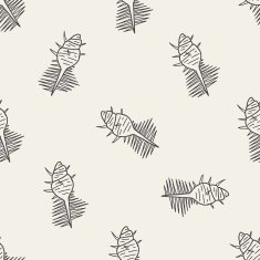 Shell doodle seamless pattern background N5