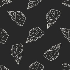 Shell doodle seamless pattern background N6