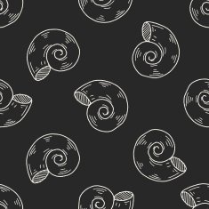 Shell doodle seamless pattern background N7