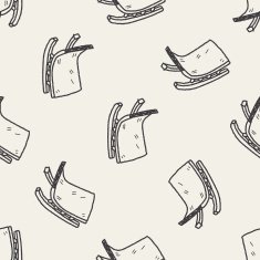sleigh doodle seamless pattern background