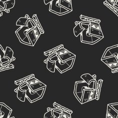 sleigh doodle seamless pattern background N2