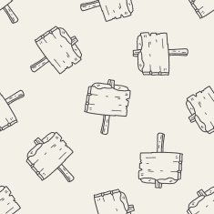 snow and board doodle seamless pattern background