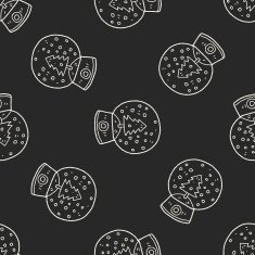 snow ball doodle seamless pattern background N2