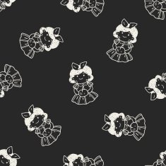 snow white doodle seamless pattern background