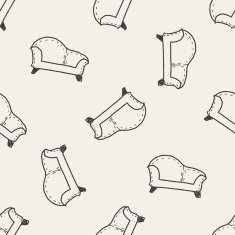 Sofa doodle seamless pattern background N4 free image download