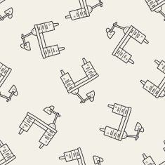 table doodle seamless pattern background N2