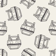 table doodle seamless pattern background N4