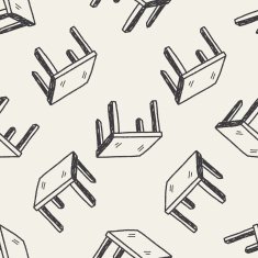 table doodle seamless pattern background N6