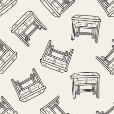 table doodle seamless pattern background N7