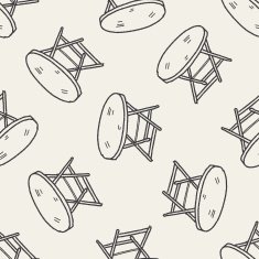 table doodle seamless pattern background N8