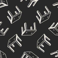 table doodle seamless pattern background N15