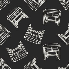 table doodle seamless pattern background N16