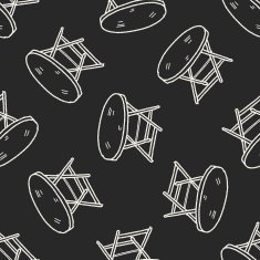 table doodle seamless pattern background N17