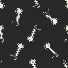 Thermometer doodle seamless pattern background N5
