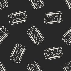 ticket doodle seamless pattern background N2