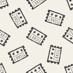 ticket doodle seamless pattern background N3