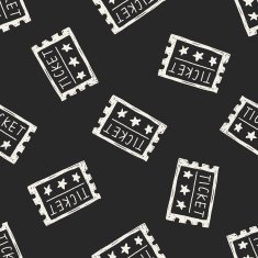 ticket doodle seamless pattern background N4