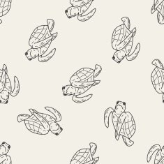 tortoise doodle seamless pattern background N3